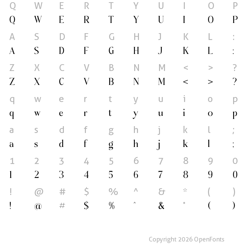Character Map of Doknatle Regular