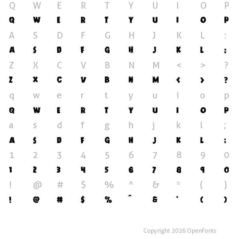 Character Map of Dokter Monstro Staggered Regular