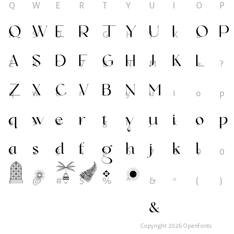 Character Map of Dolce & Amyara Personal Use
