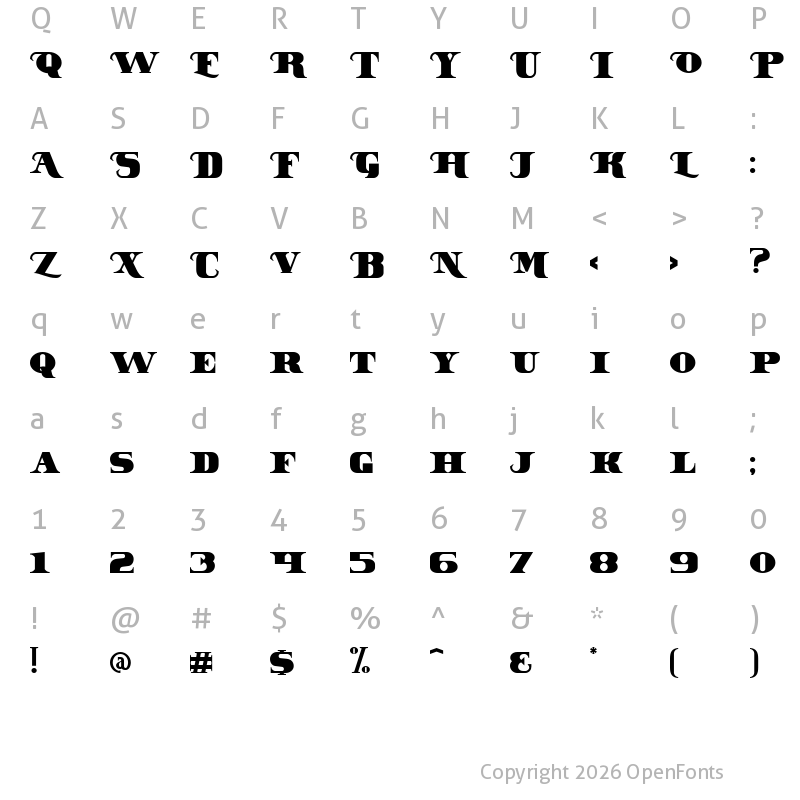 Character Map of Dollar Bill 2 Regular