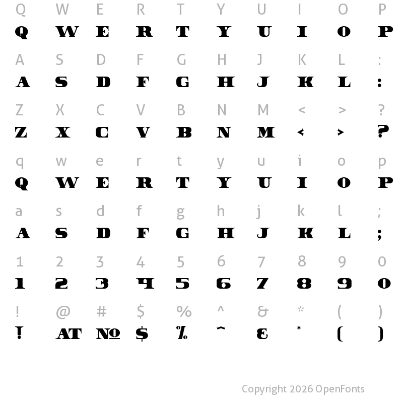 Character Map of Dollar Bill Regular