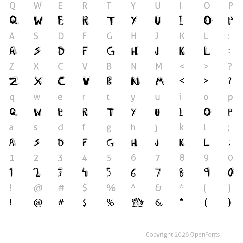 Character Map of DOLORES Bold