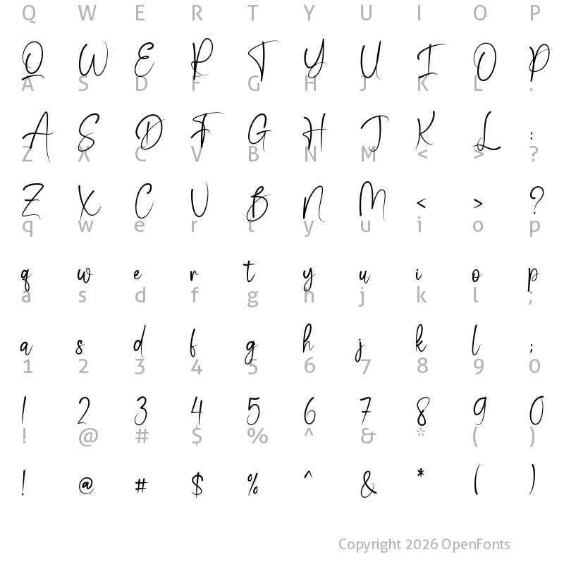 Character Map of Dolphina Regular