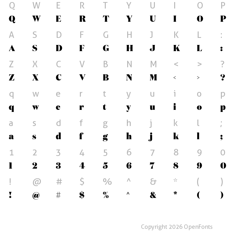 Character Map of Domaine Display Narrow Black