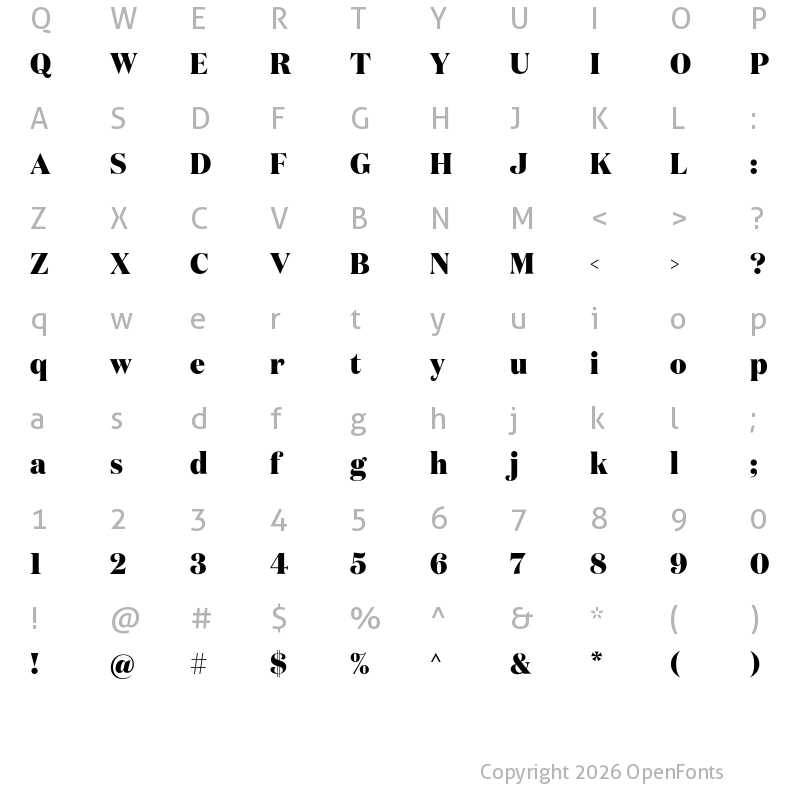 Character Map of Domaine Display Narrow Extrabold
