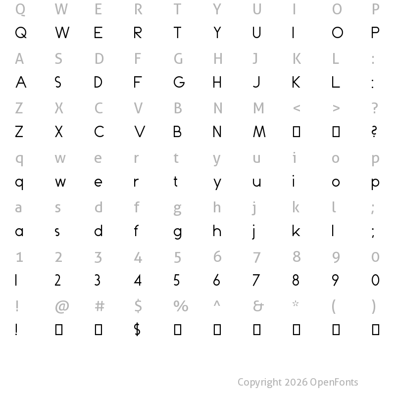Character Map of Dominik Regular
