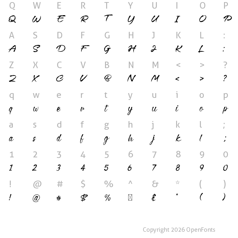 Character Map of Dominique Diamond Regular