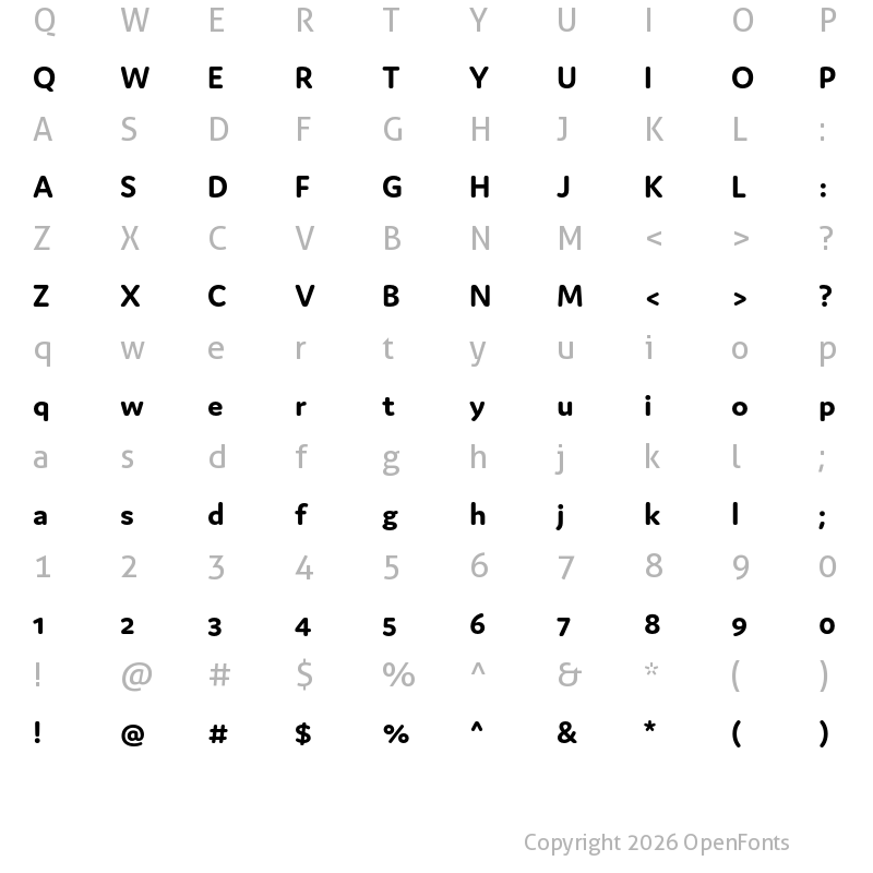 Character Map of Domus Bold