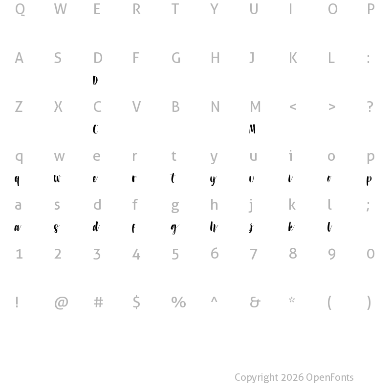 Character Map of Dont Click Me DEMO Regular