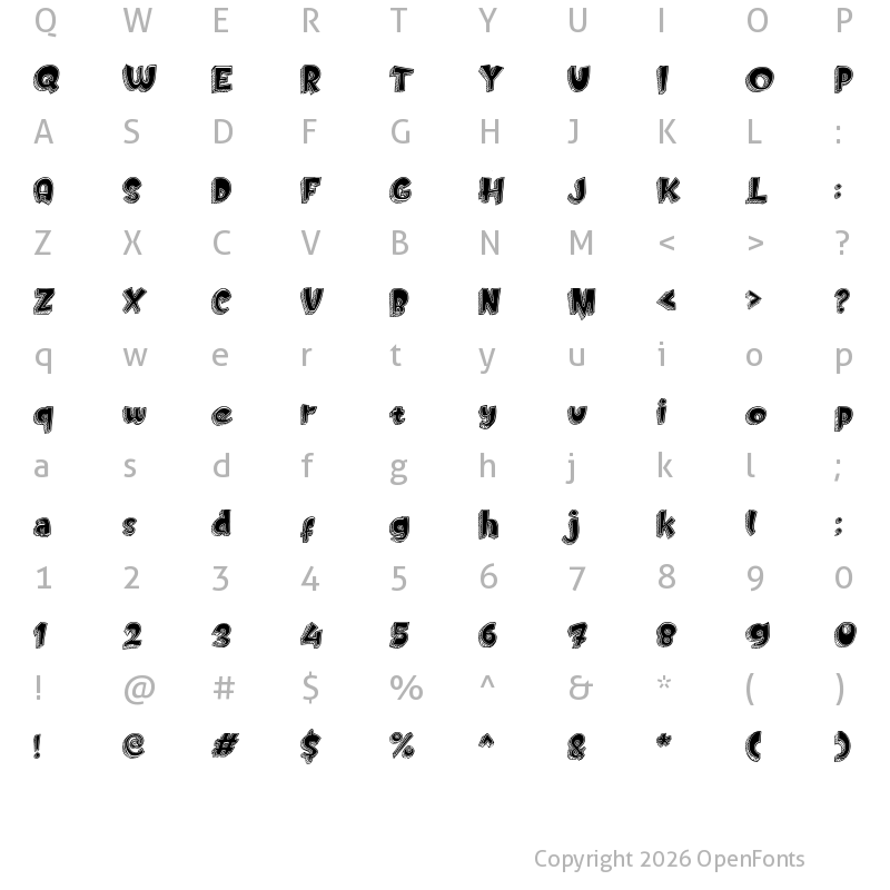 Character Map of Doodletoon fill Regular