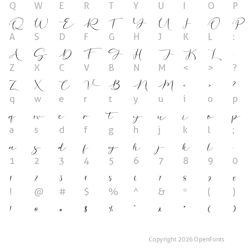 Character Map of Dopetta - Personal Use Regular