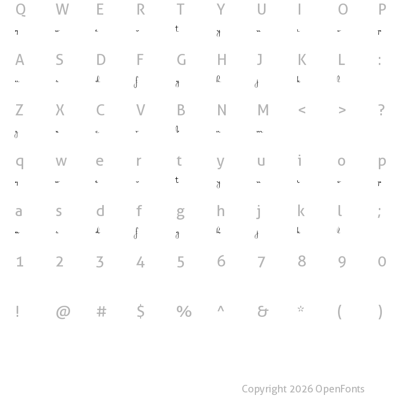 Character Map of DorisDay Regular