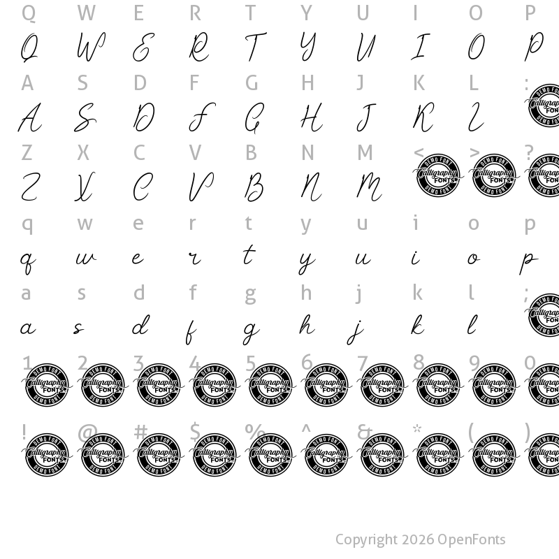 Character Map of Dorrington Demo Regular