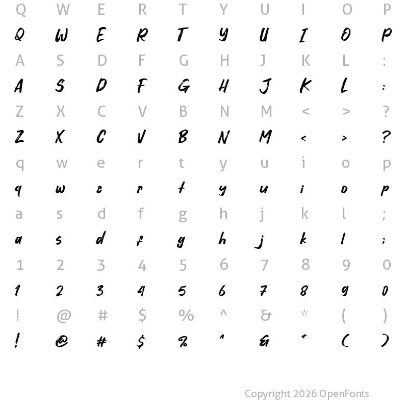 Character Map of Dosen Killer Regular