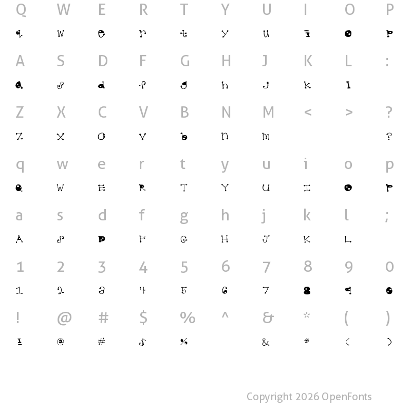 Character Map of dotted Regular
