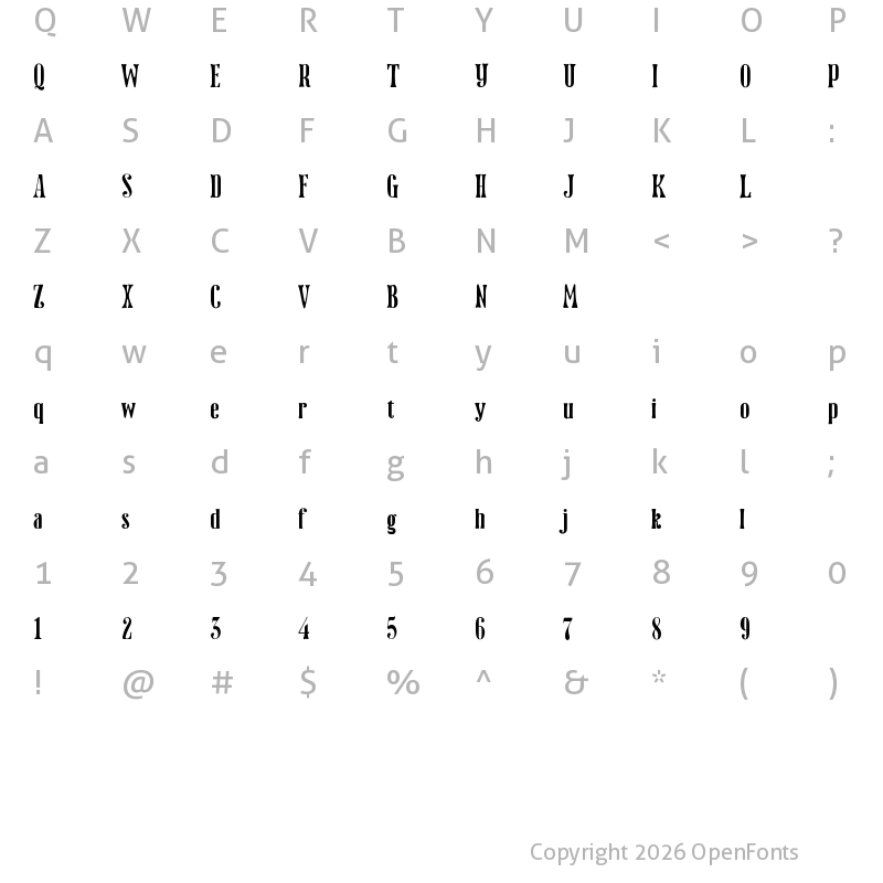 Character Map of Dottingham Regular