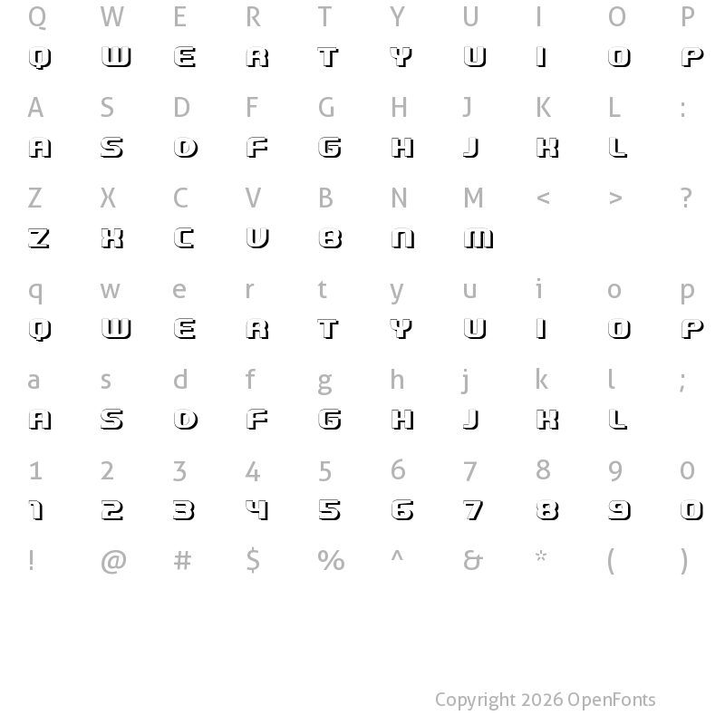 Character Map of Double Dose Shadow Regular