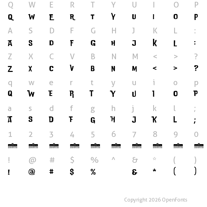 Character Map of DoubleBass Trial Regular