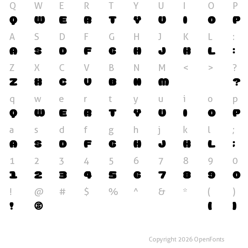 Character Map of Doughnut Monster__G Regular