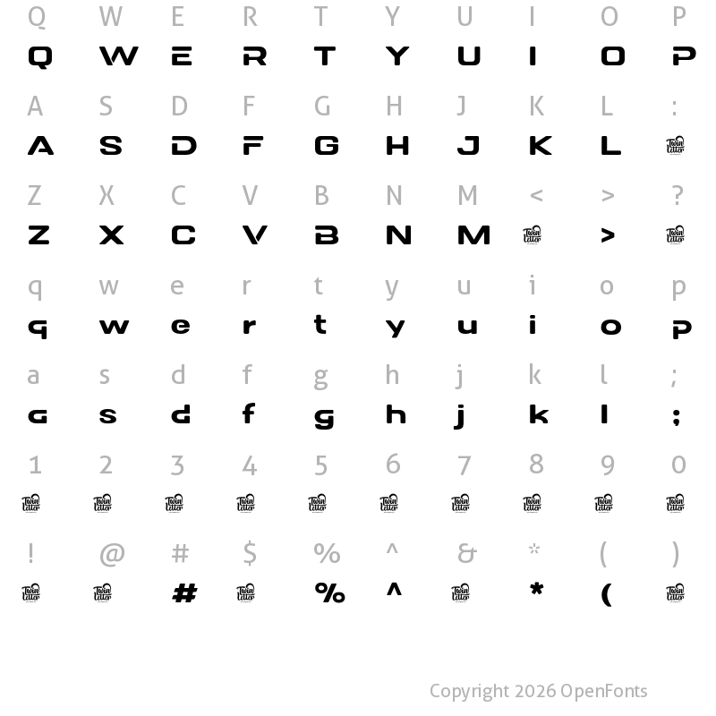 Character Map of DOVENS Personal Use Medium