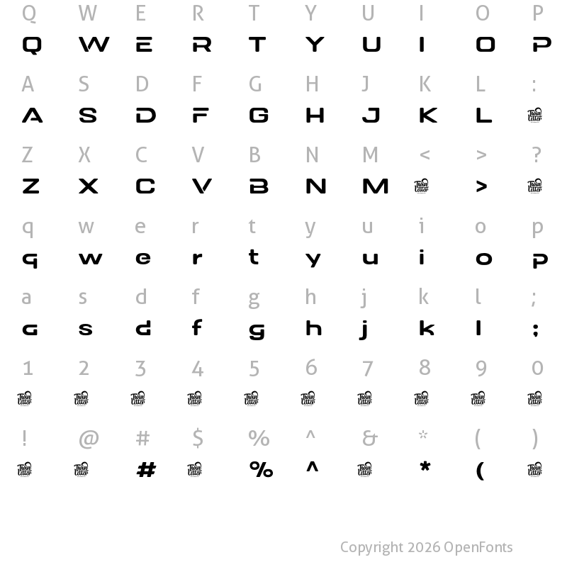 Character Map of DOVENS Personal Use Regular