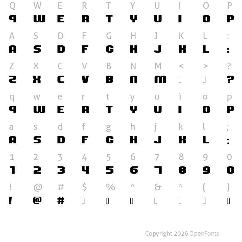 Character Map of Dozer Two Two