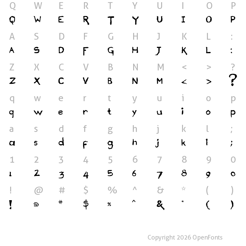 Character Map of Draconian MicroLiner