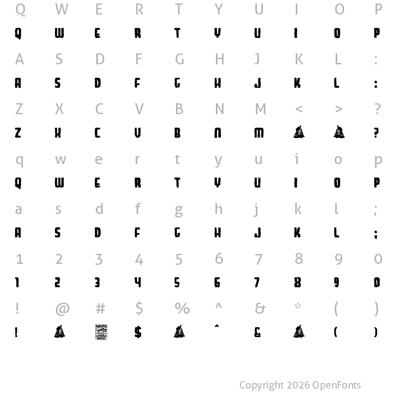 Character Map of Dracul Vintage+ Regular