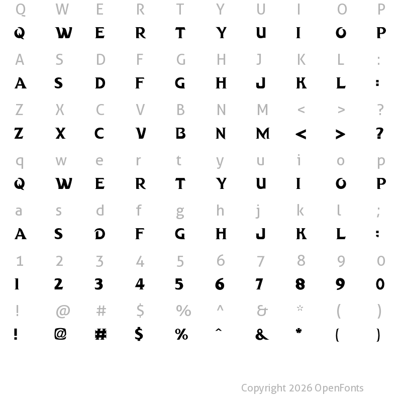 Character Map of DRAGON HUNTER Regular