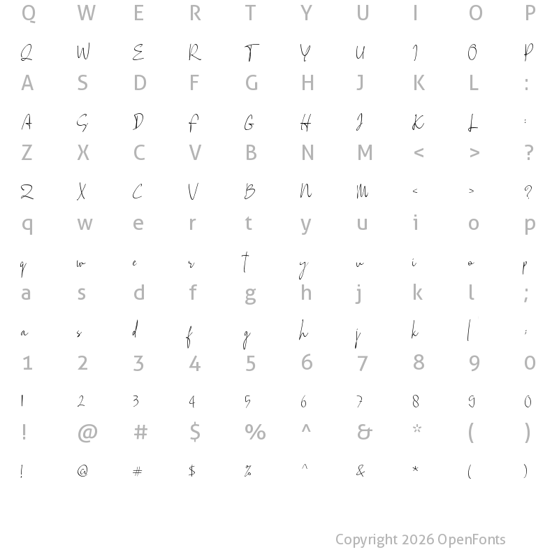 Character Map of Drawpen Regular