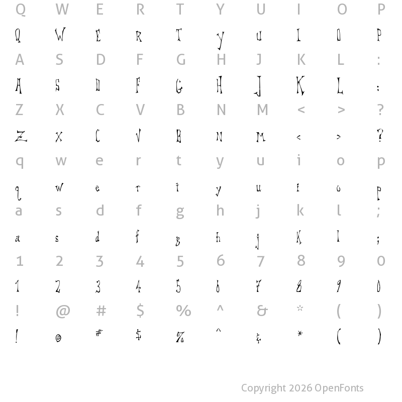 Character Map of DreadLox Regular