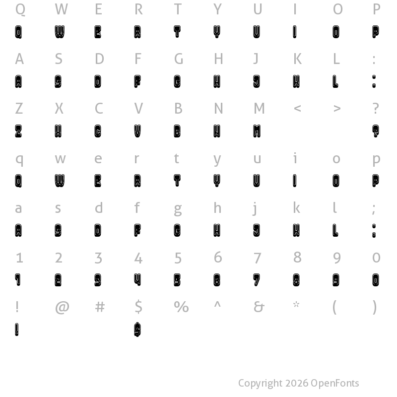 Character Map of Dressed Filled Regular