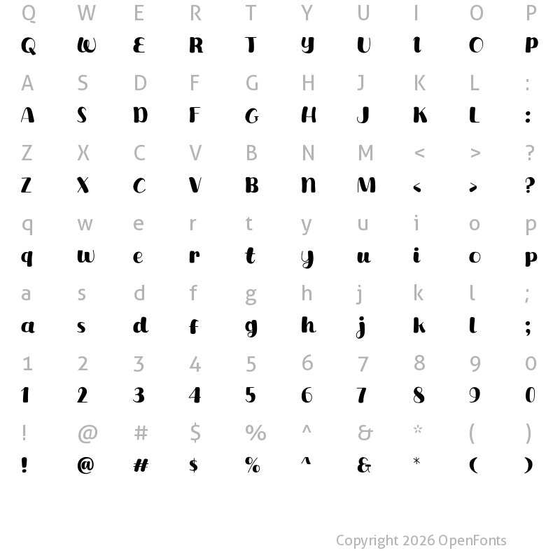 Character Map of Drink Tea Regular