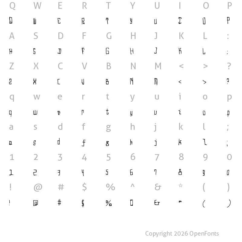 Character Map of Droido Medium