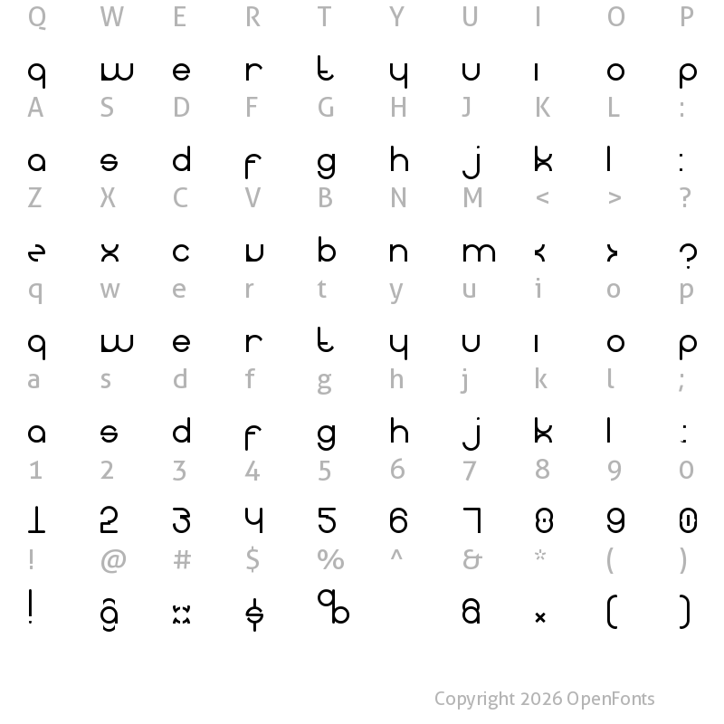 Character Map of Dropping tears sans Regular