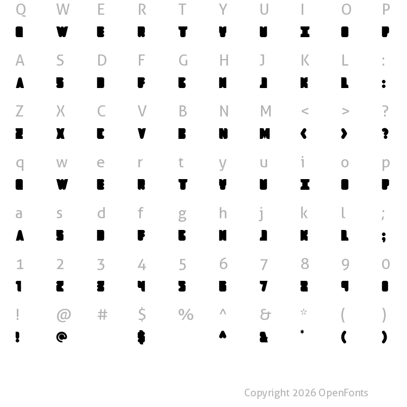 Character Map of Dropship Regular