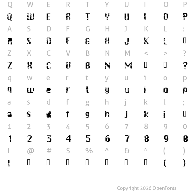 Character Map of DrSchiwago Regular