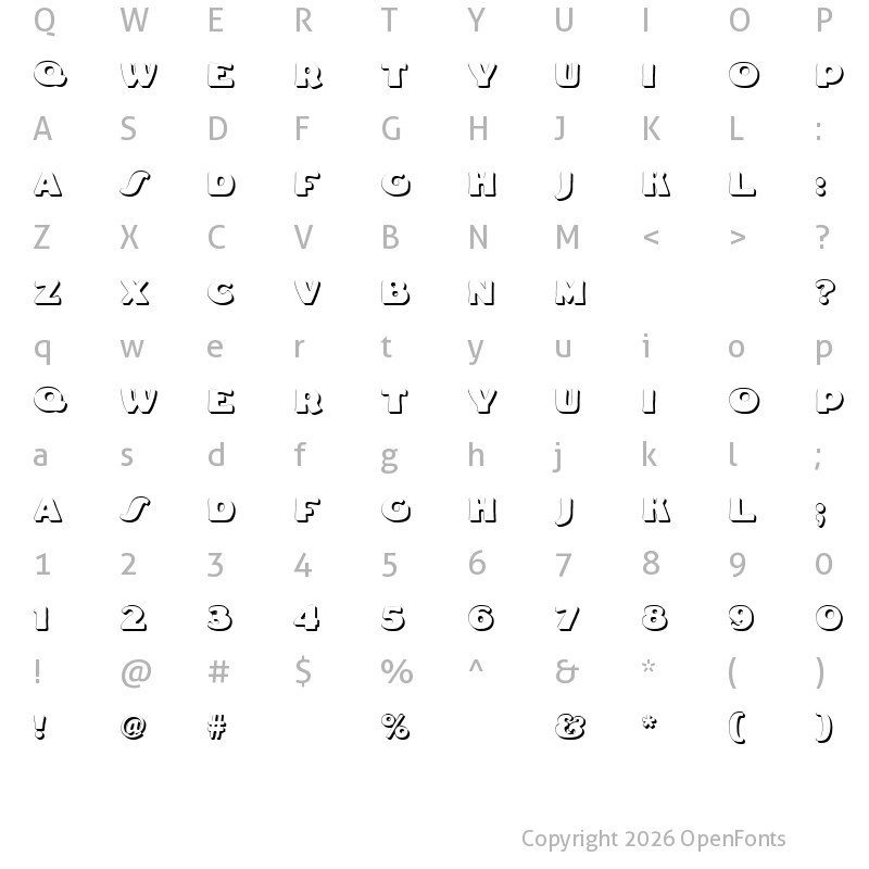 Character Map of DS Fatty Shadow Regular