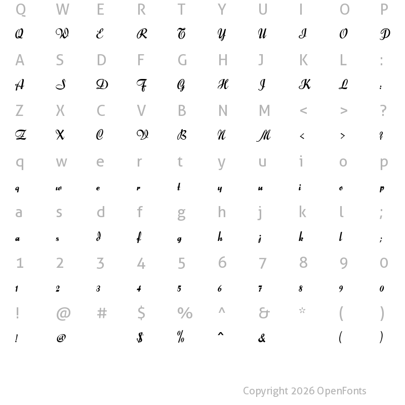Character Map of DS Forelle Regular