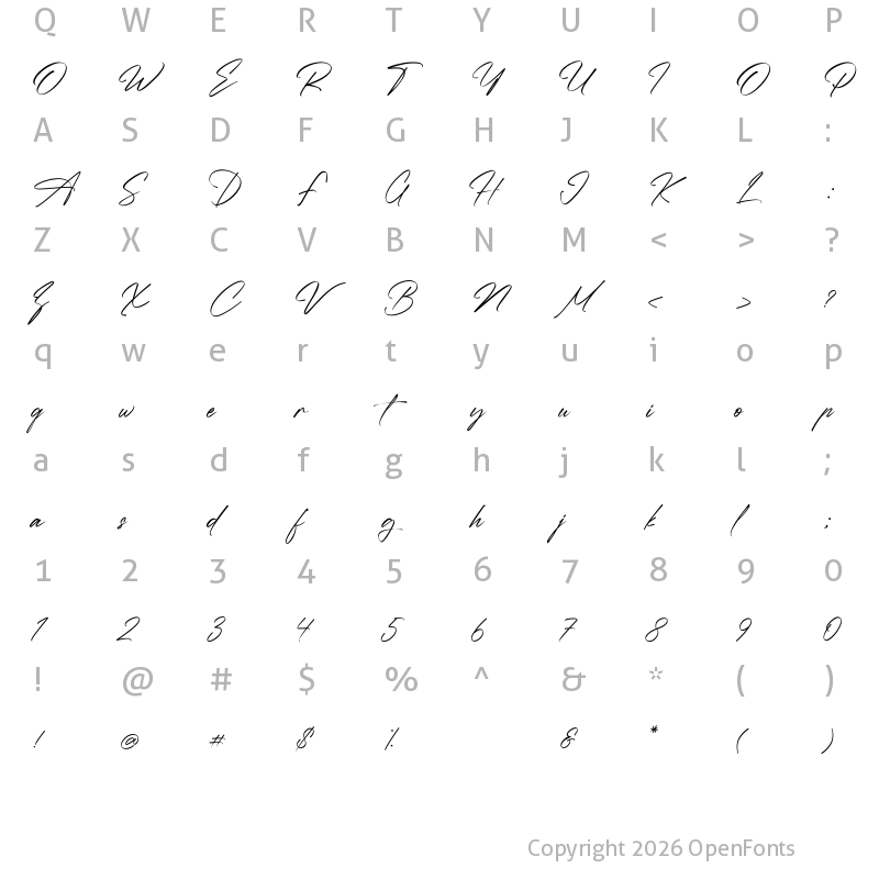 Character Map of D.Signature Regular