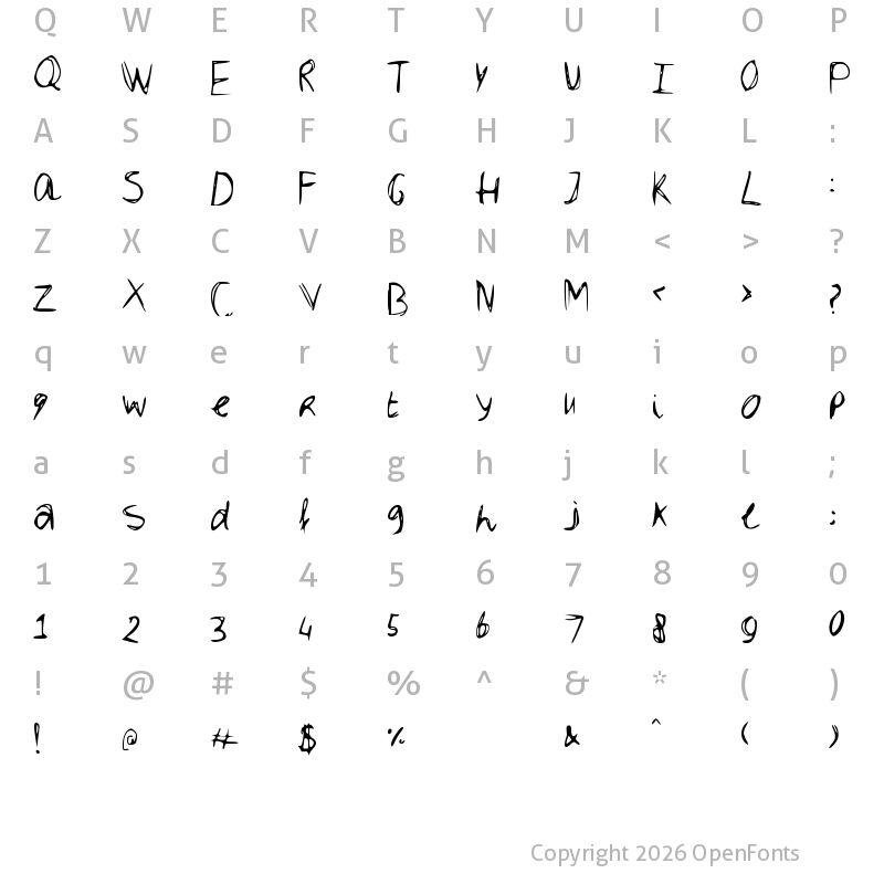 Character Map of Dubble Medium