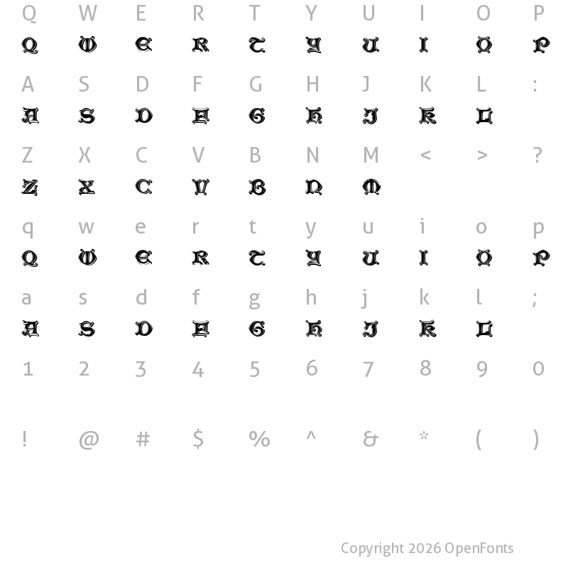 Character Map of Dublin Regular