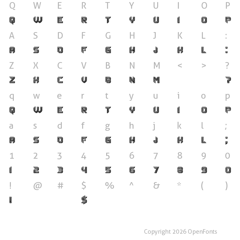 Character Map of Dubs Regular