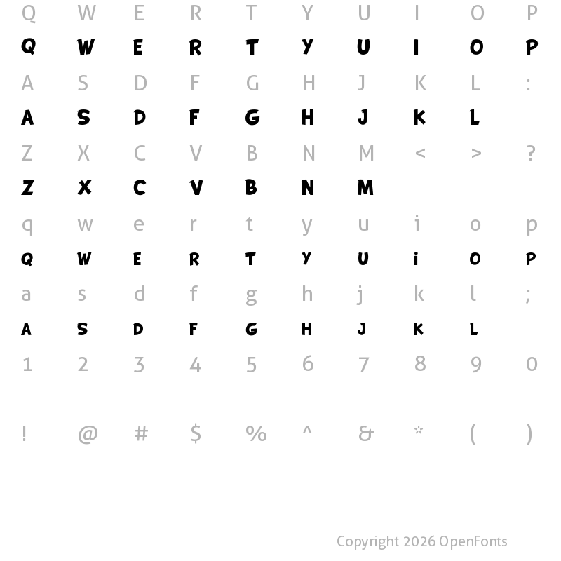 Character Map of DUCKO DEMO Regular
