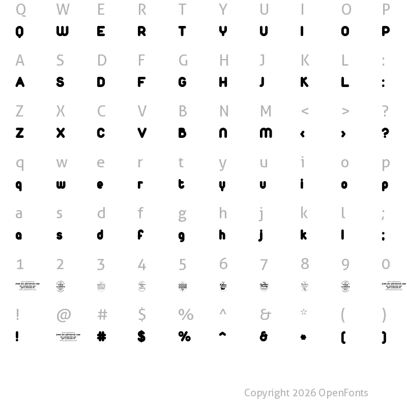 Character Map of Duepuntozero Black
