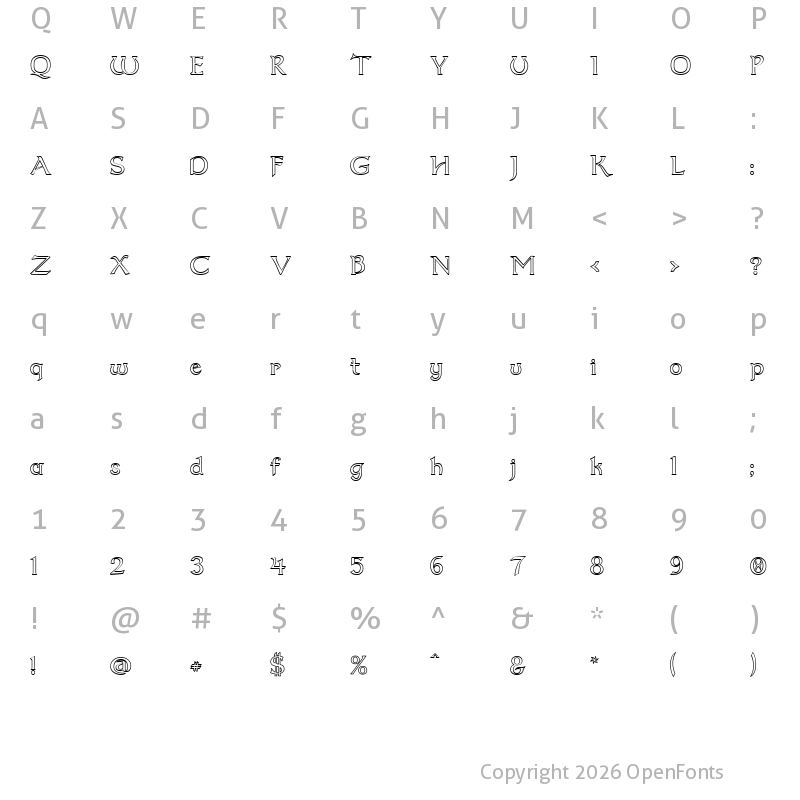 Character Map of Dumbledor 2 Outline Regular