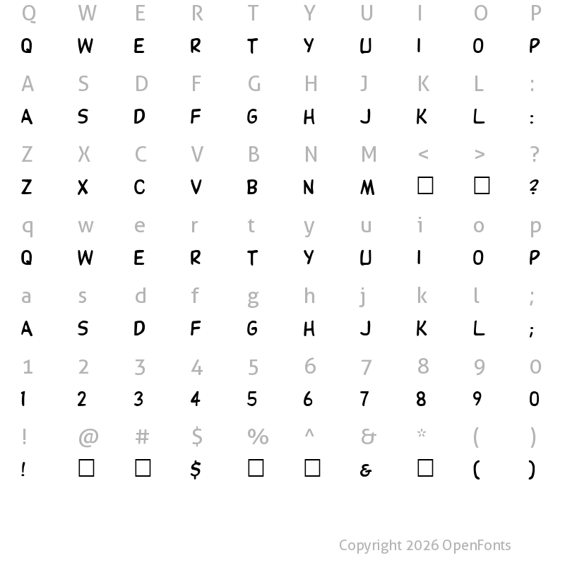 Character Map of DupuyHeavy Regular