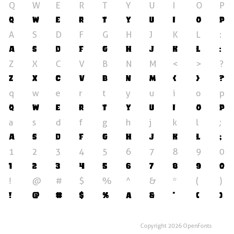 Character Map of Dusk Demon Expanded Regular
