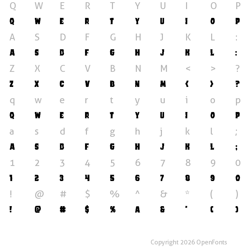 Character Map of Dusk Demon Regular