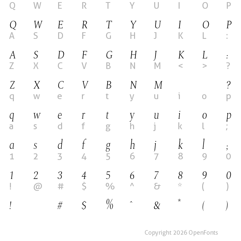 Character Map of Duskendale Regular